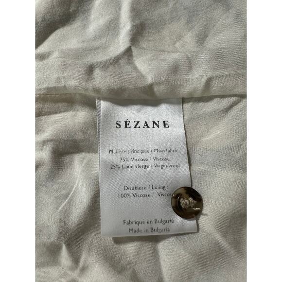 Sezane Lauretta Cream Casablanca Plaid Wool Blend Flannel Maxi Dress Size 42/10 - Picture 5 of 16